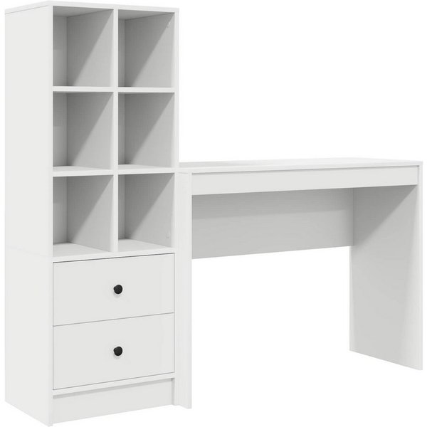 vidaXL Schreibtisch Schreibtisch Weiß 145,5 x 40 x 127 cm 2 stk. (2-St)