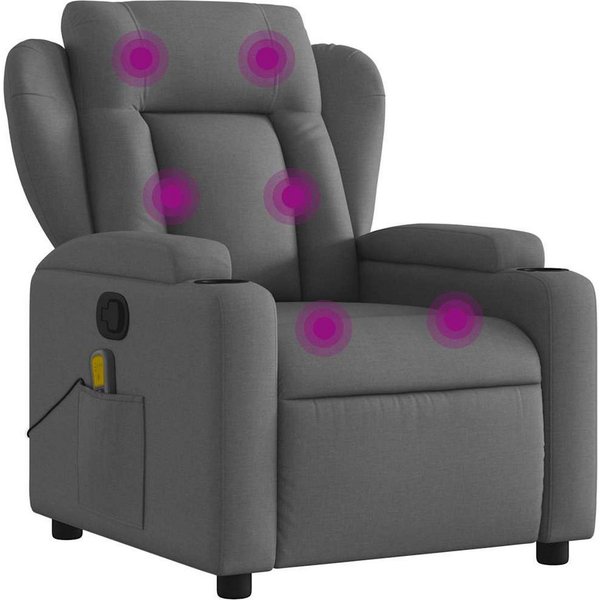 vidaXL Sessel Massage-Relaxsessel, Stoff, Dunkelgrau (1-St)