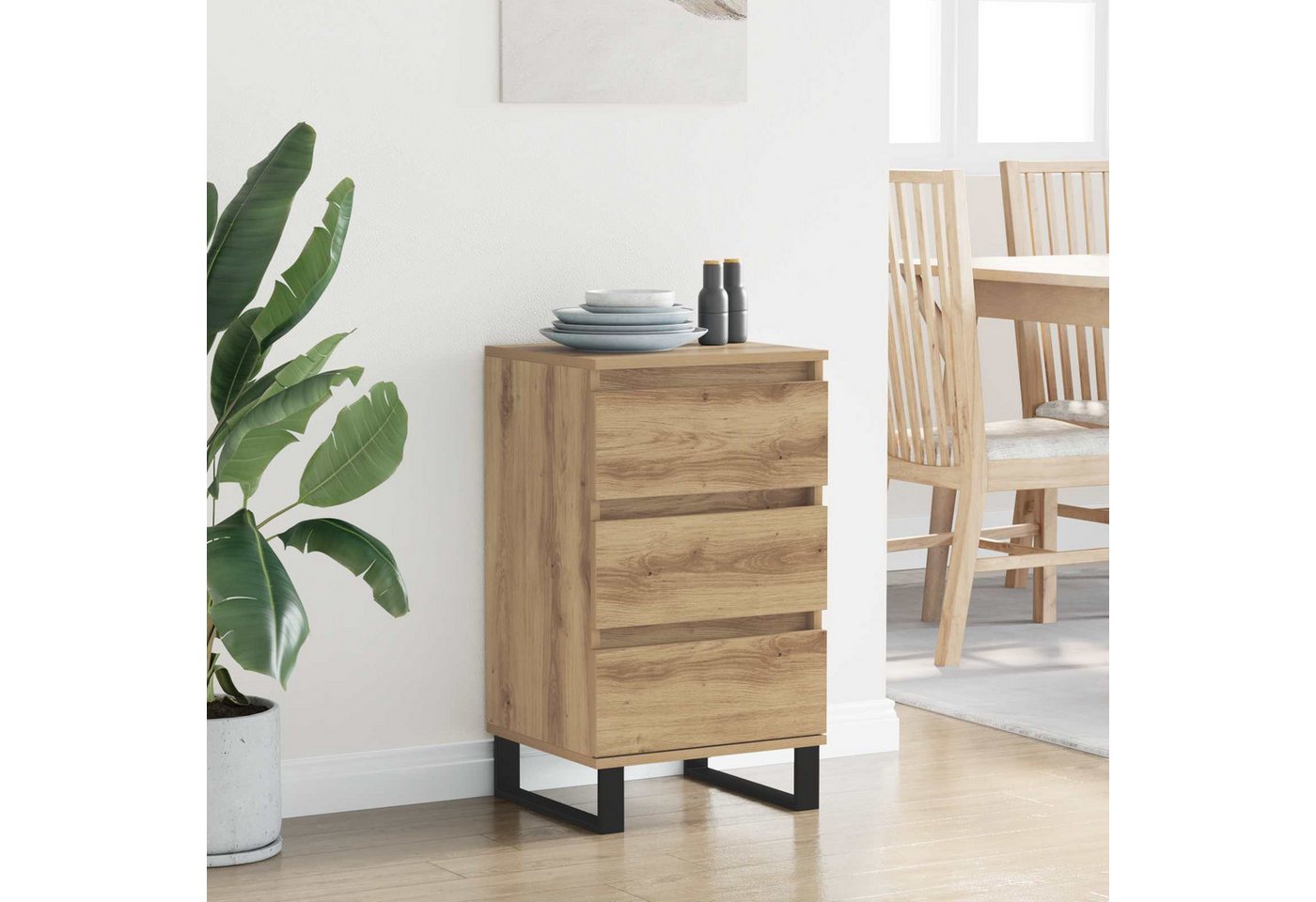 vidaXL Sideboard Sideboard Artisan-Eiche Holzwerkstoff (1 St) – Bild 4 von 5