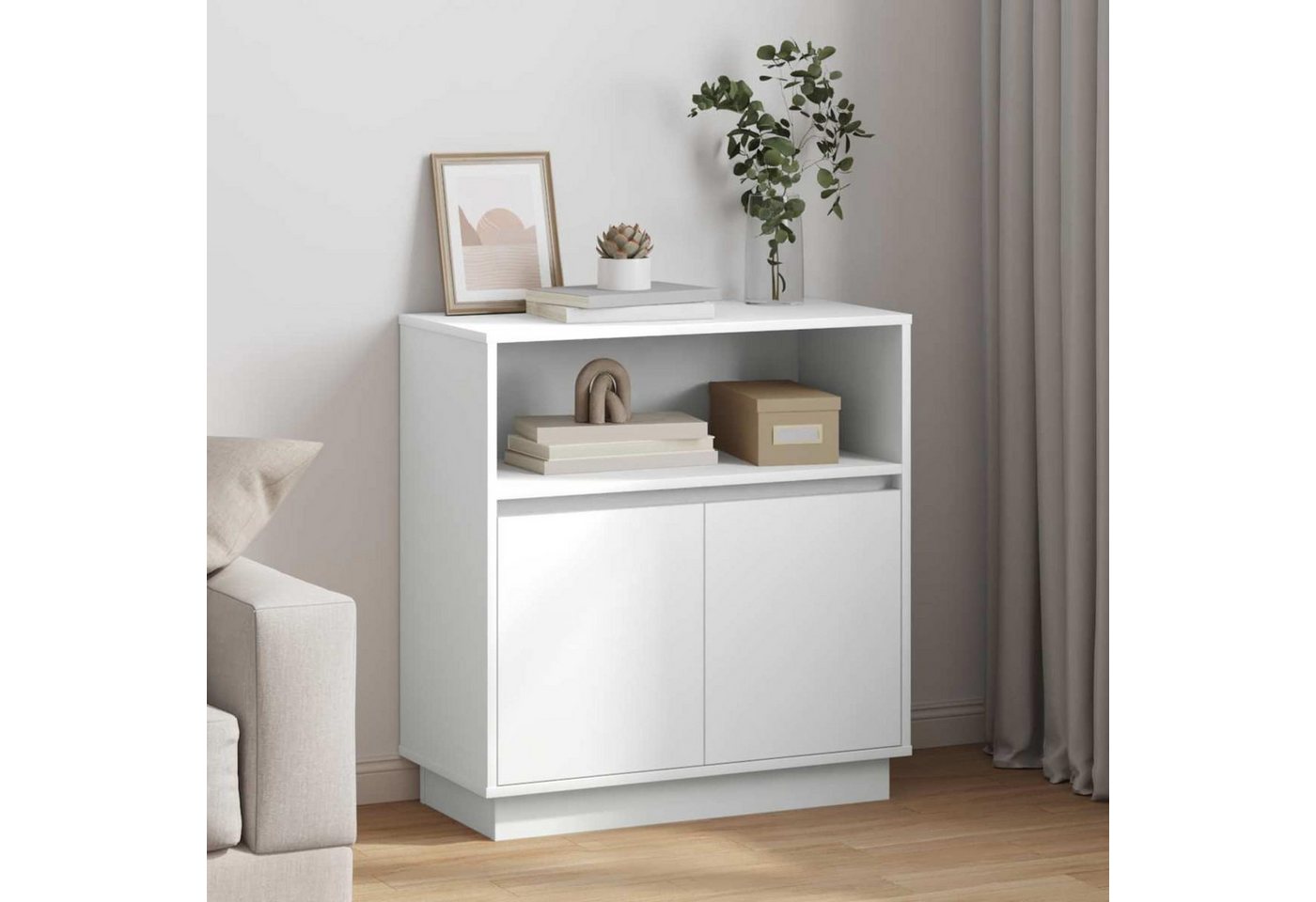 vidaXL Sideboard LED-Sideboard Weiß 71 x 34,5 x 75 cm Holzwerkstoff (1 St) – Bild 2 von 5