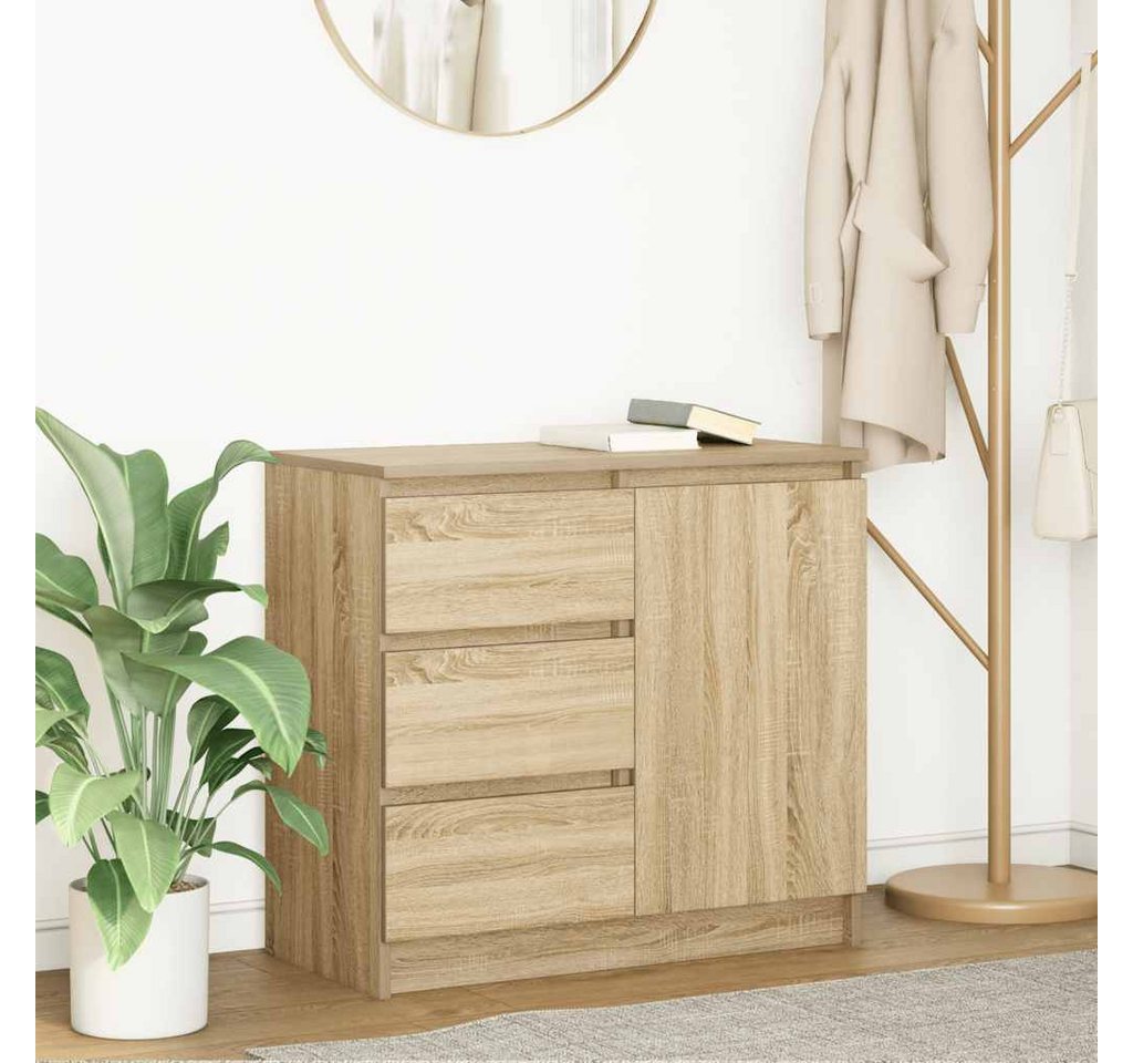 vidaXL Sideboard Sideboard mit Schublade Sonoma-Eiche 71x35x65 cm Holzwerkstoff (1 St) – Bild 2 von 5