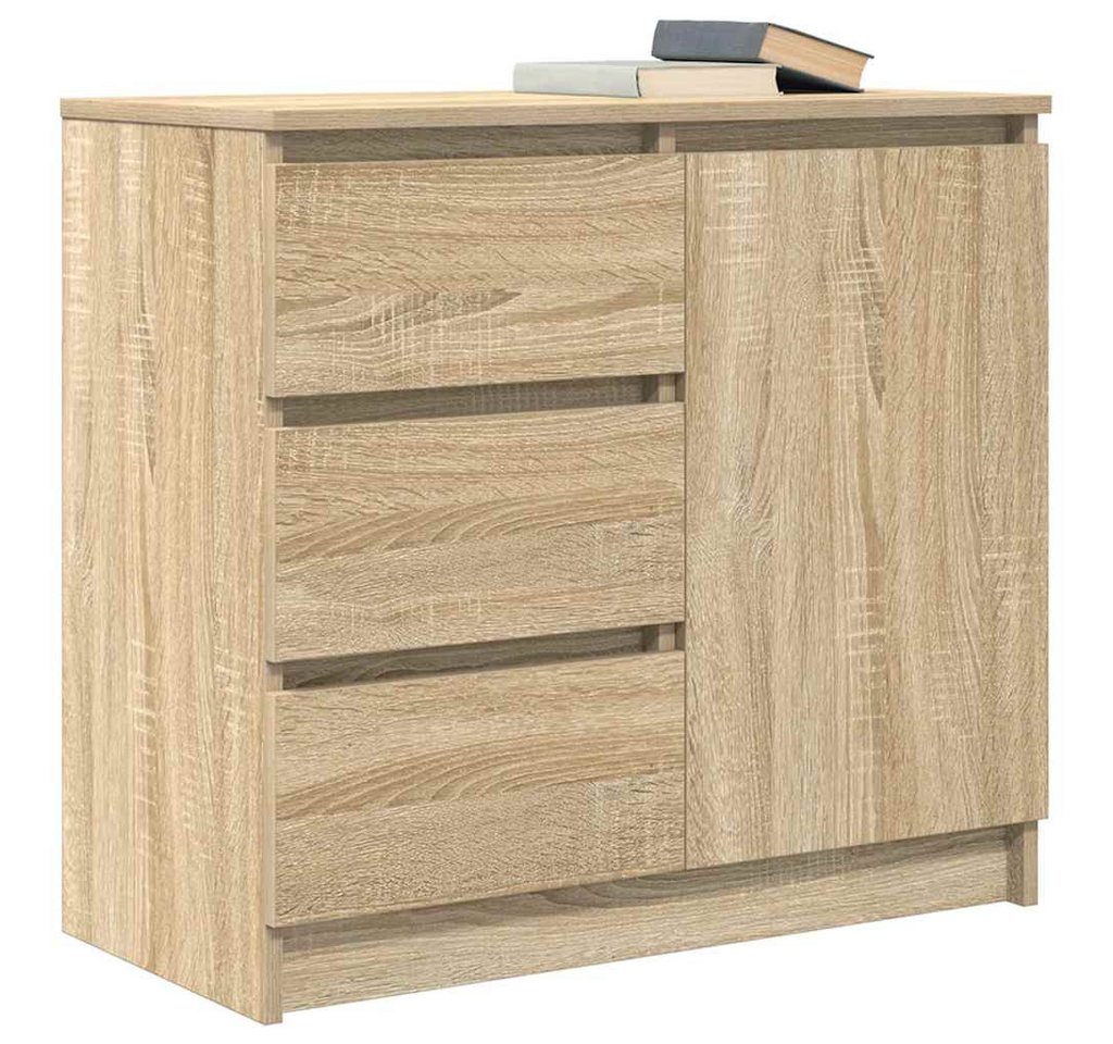 vidaXL Sideboard Sideboard mit Schublade Sonoma-Eiche 71x35x65 cm Holzwerkstoff (1 St) – Bild 4 von 5