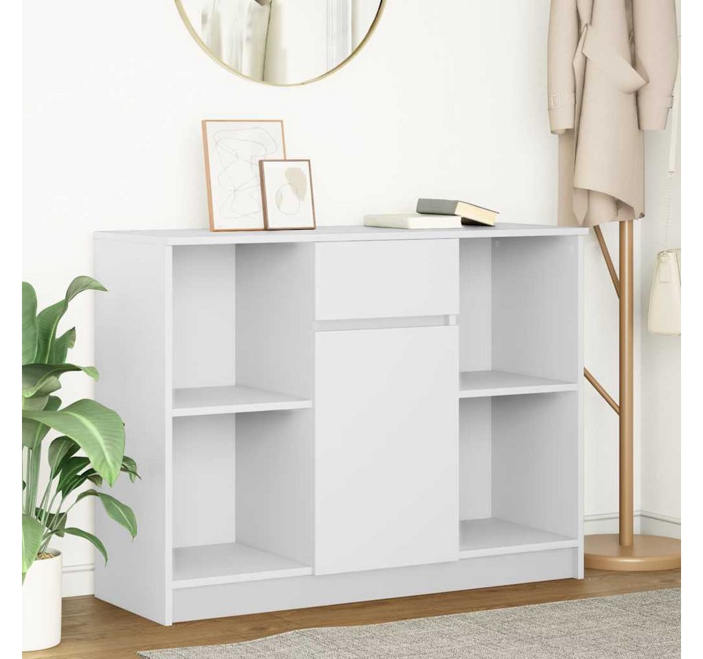 vidaXL Sideboard Sideboard mit Schublade Weiß 101x35x76 cm Holzwerkstoff (1 St) – Bild 2 von 5
