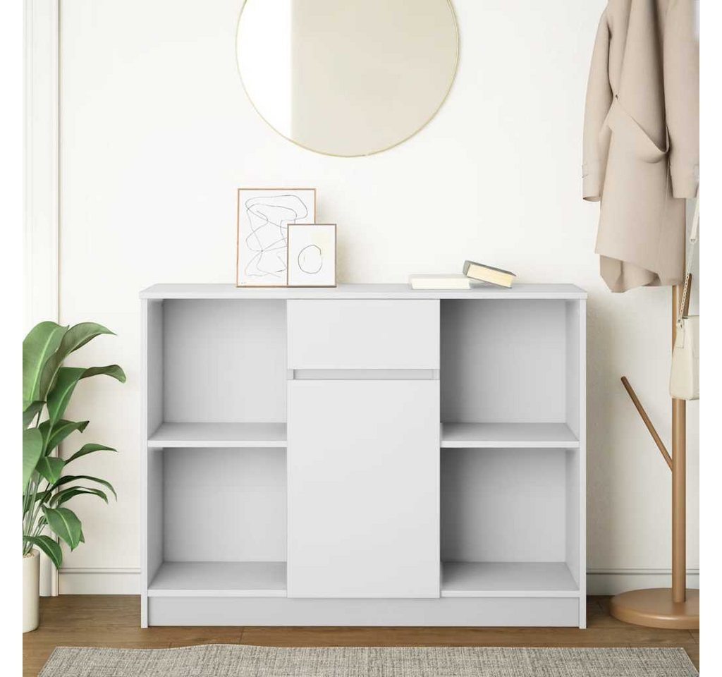 vidaXL Sideboard Sideboard mit Schublade Weiß 101x35x76 cm Holzwerkstoff (1 St) – Bild 3 von 5