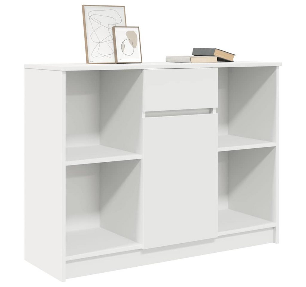 vidaXL Sideboard Sideboard mit Schublade Weiß 101x35x76 cm Holzwerkstoff (1 St) – Bild 4 von 5
