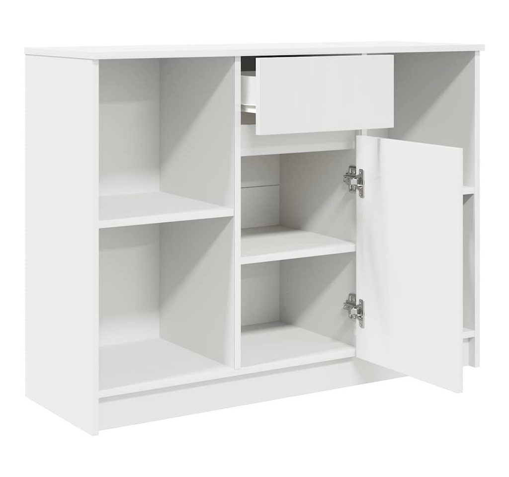 vidaXL Sideboard Sideboard mit Schublade Weiß 101x35x76 cm Holzwerkstoff (1 St) – Bild 5 von 5