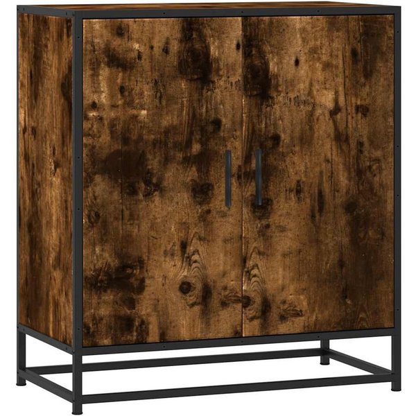 vidaXL Sideboard Sideboard Räuchereiche 68x35x76 cm Holzwerkstoff und Metall (1 St)