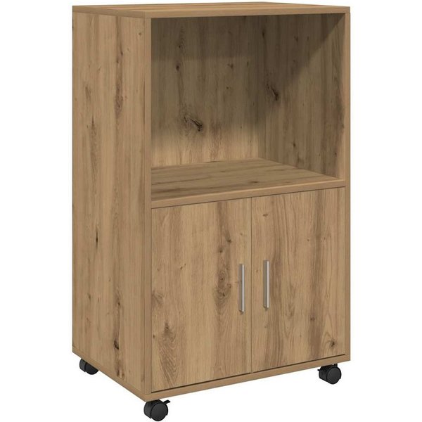 vidaXL Sideboard Rollschrank Artisan-Eiche 55x40x91 cm Holzwerkstoff (1 St)