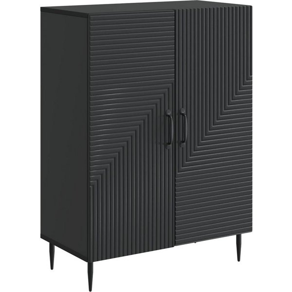 vidaXL Sideboard Sideboard Schwarz 66 x 34,5 x 89,5 cm Holzwerkstoff (1 St)