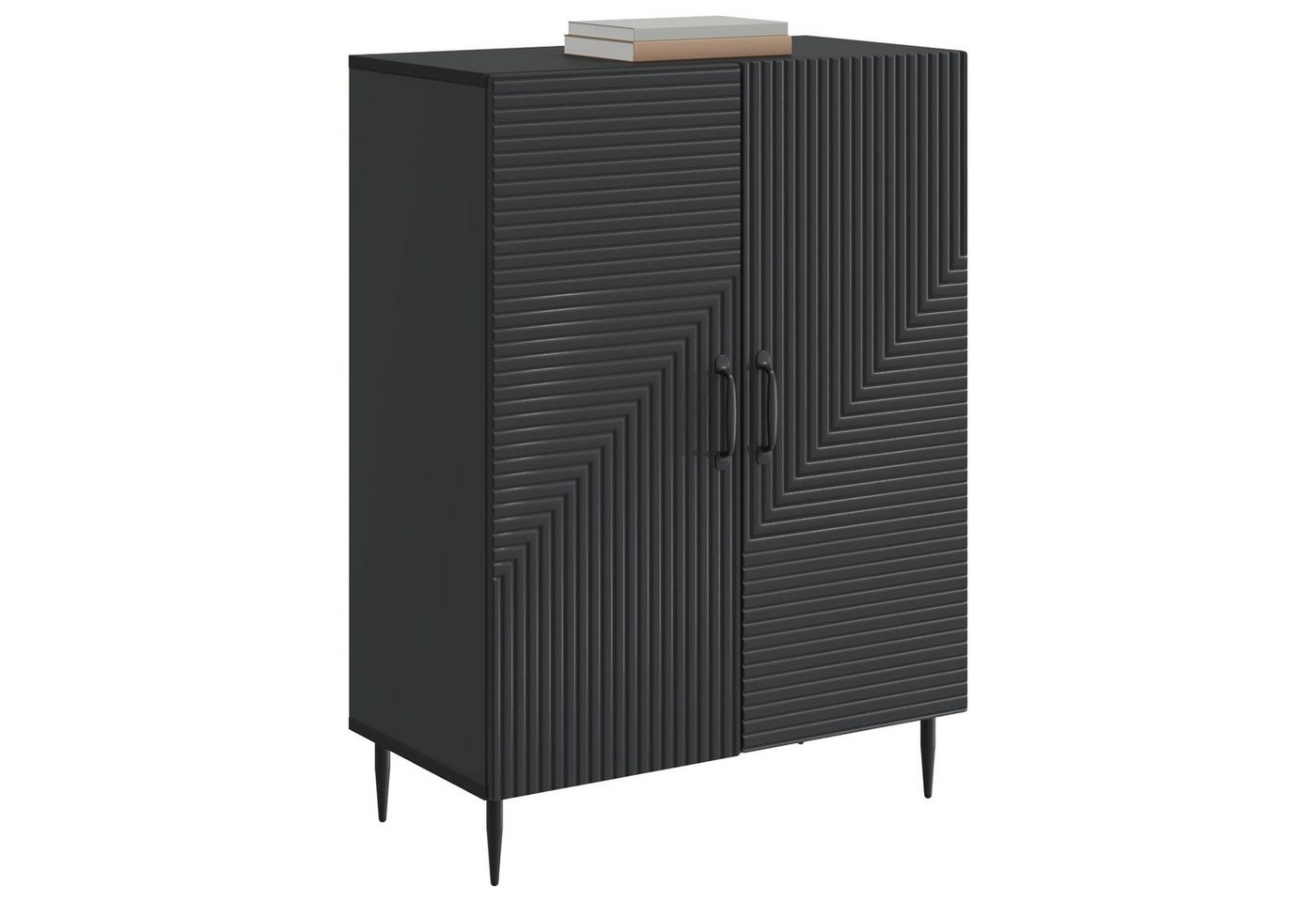 vidaXL Sideboard Sideboard Schwarz 66 x 34,5 x 89,5 cm Holzwerkstoff (1 St) – Bild 3 von 5