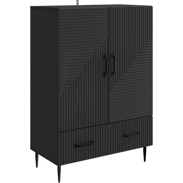 vidaXL Sideboard Sideboard Schwarz 66 x 34,5 x 95 cm Holzwerkstoff (1 St)