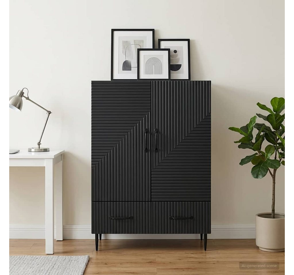 vidaXL Sideboard Sideboard Schwarz 66 x 34,5 x 95 cm Holzwerkstoff (1 St) – Bild 3 von 5