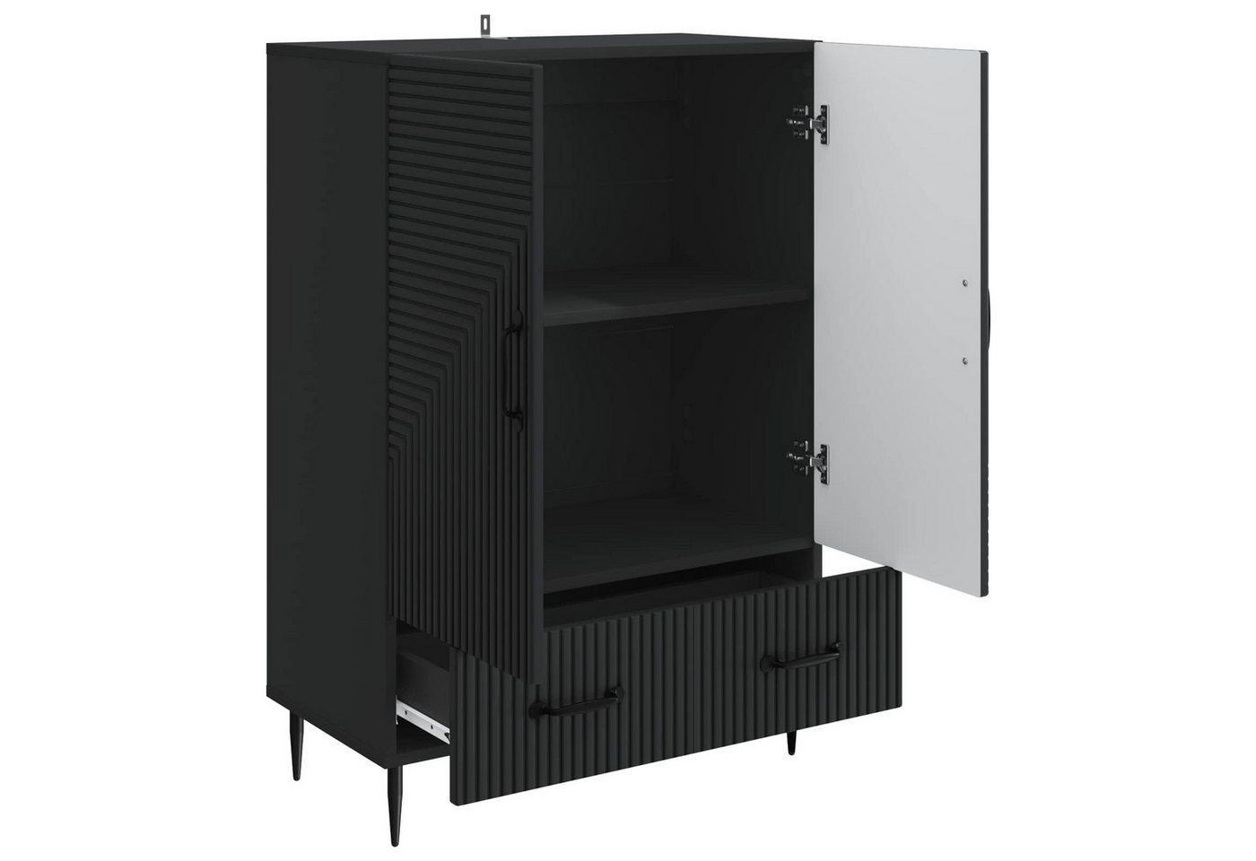 vidaXL Sideboard Sideboard Schwarz 66 x 34,5 x 95 cm Holzwerkstoff (1 St) – Bild 4 von 5