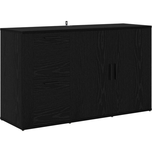 vidaXL Sideboard Sideboard Schwarz Eichen-Optik 100 x 33 x 59,5 cm Holzwerkstoff (1 St)