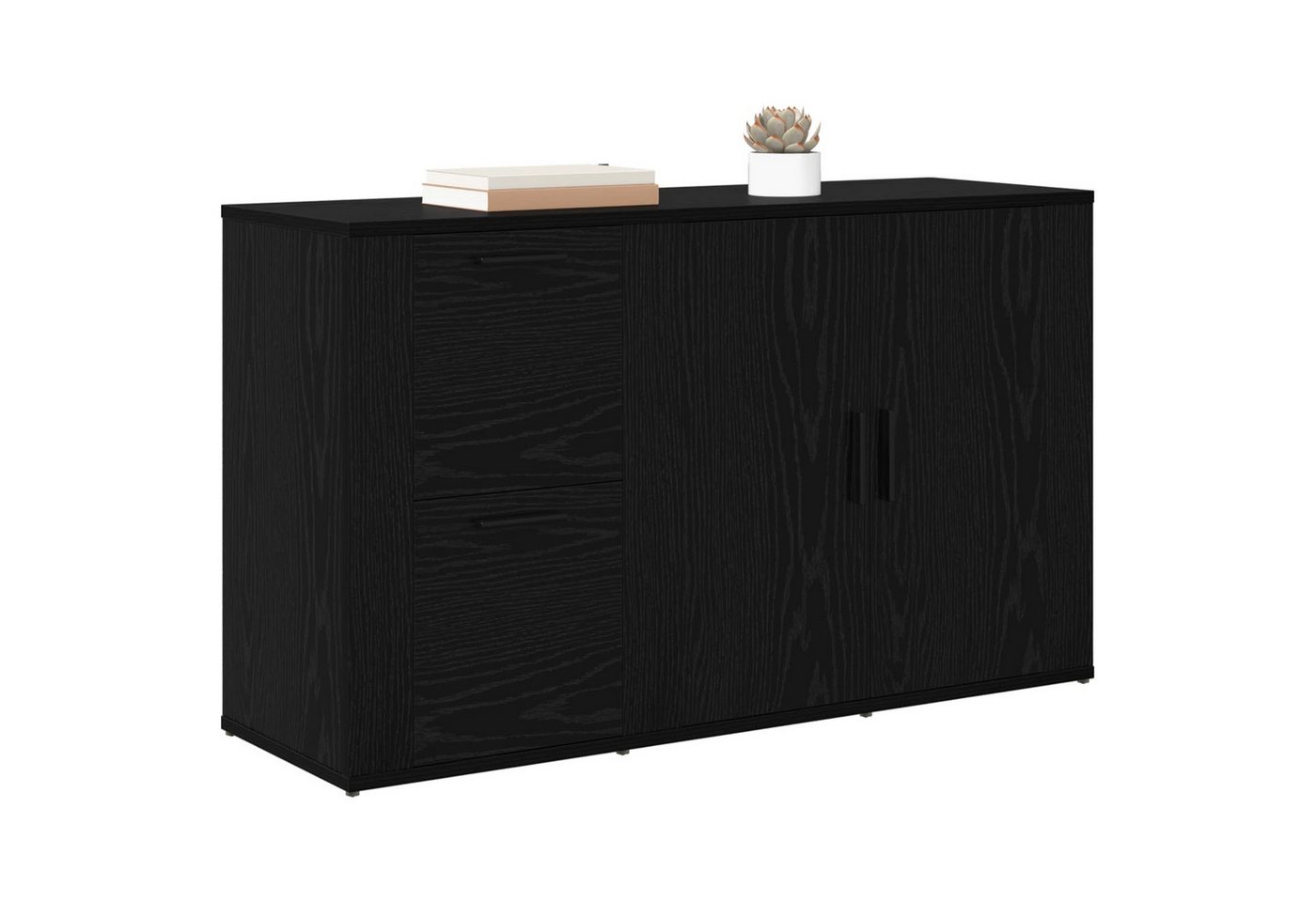 vidaXL Sideboard Sideboard Schwarz Eichen-Optik 100 x 33 x 59,5 cm Holzwerkstoff (1 St) – Bild 3 von 5