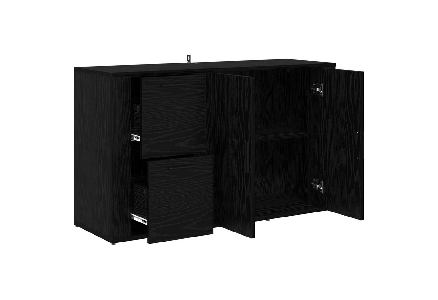 vidaXL Sideboard Sideboard Schwarz Eichen-Optik 100 x 33 x 59,5 cm Holzwerkstoff (1 St) – Bild 5 von 5