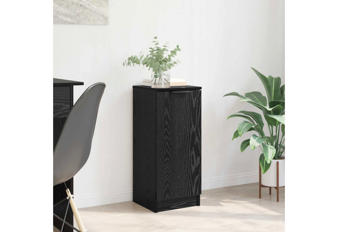 vidaXL Sideboard Sideboard Schwarz Eichen-Optik 30 x 30 x 70 cm Holzwerkstoff (1 St) – Bild 2 von 5