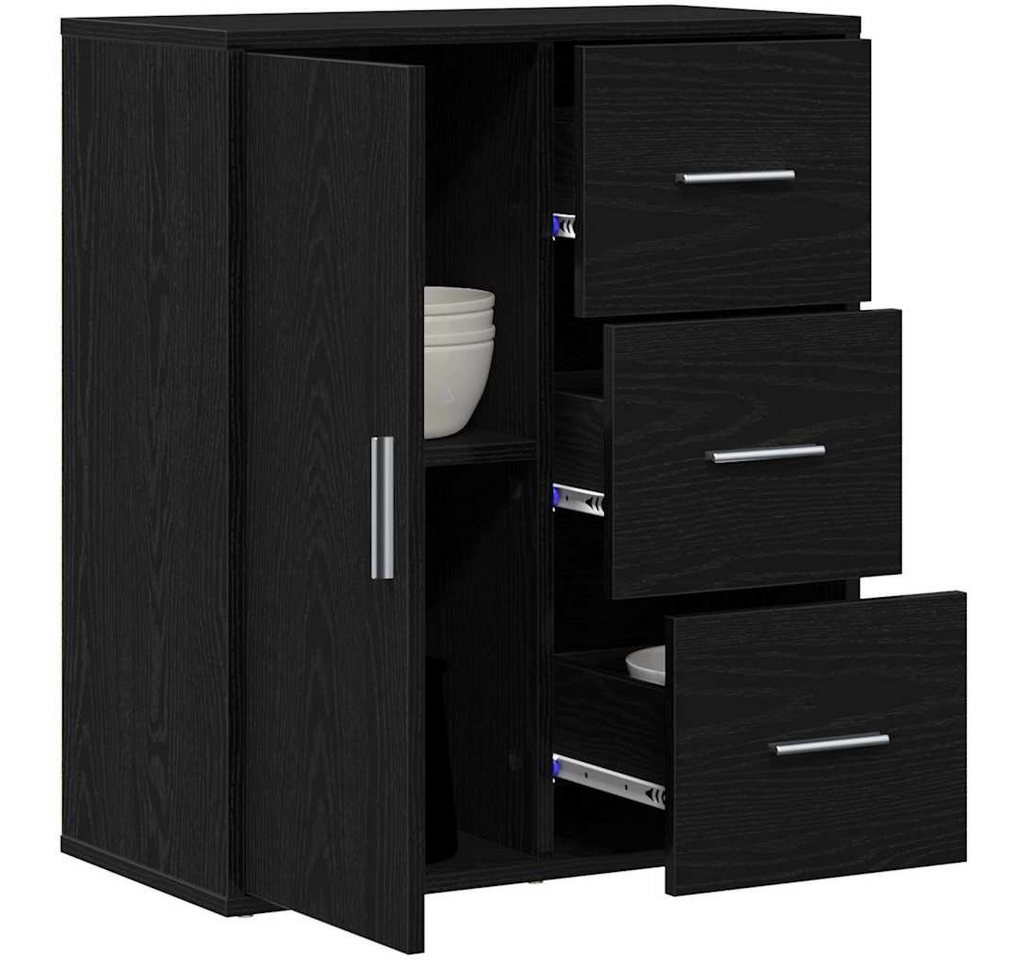 vidaXL Sideboard Sideboard Schwarz Eichen-Optik 60 x 31 x 70 cm Holzwerkstoff (1 St) – Bild 3 von 5