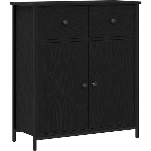 vidaXL Sideboard Sideboard Schwarz Eichen-Optik 70 x 30 x 80 cm Holzwerkstoff (1 St)