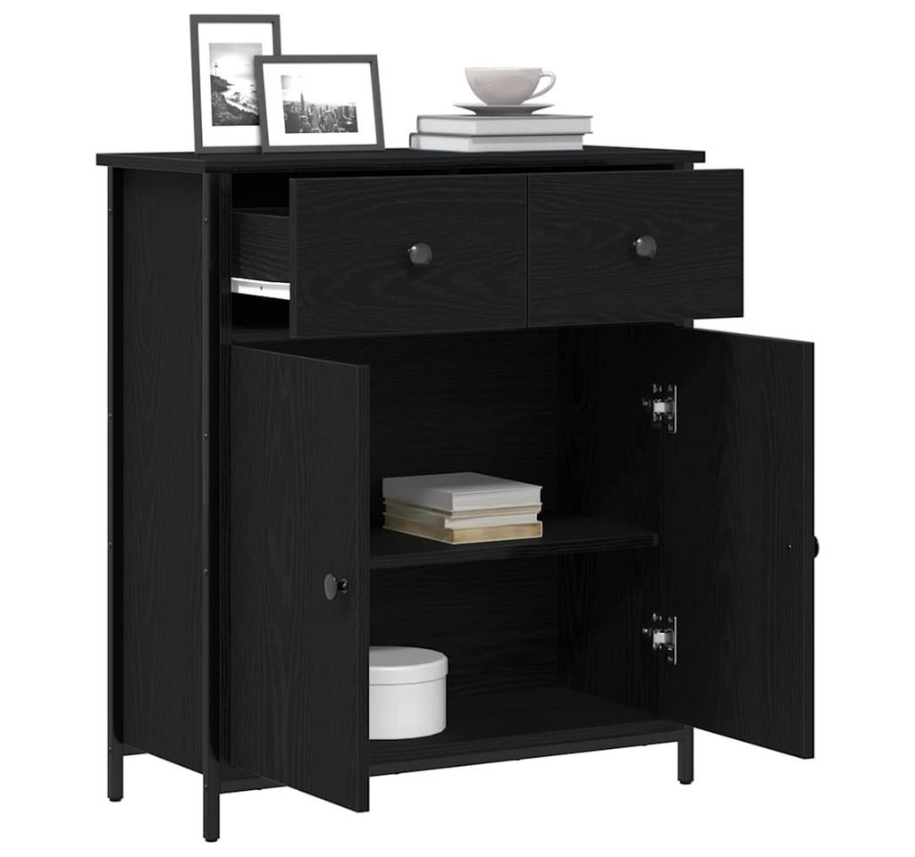 vidaXL Sideboard Sideboard Schwarz Eichen-Optik 70 x 30 x 80 cm Holzwerkstoff (1 St) – Bild 3 von 5