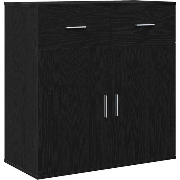 vidaXL Sideboard Sideboard Schwarz Eichen-Optik 78 x 38 x 80 cm Holzwerkstoff (1 St)