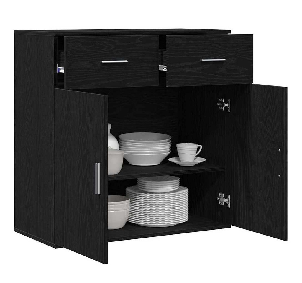 vidaXL Sideboard Sideboard Schwarz Eichen-Optik 78 x 38 x 80 cm Holzwerkstoff (1 St) – Bild 3 von 5