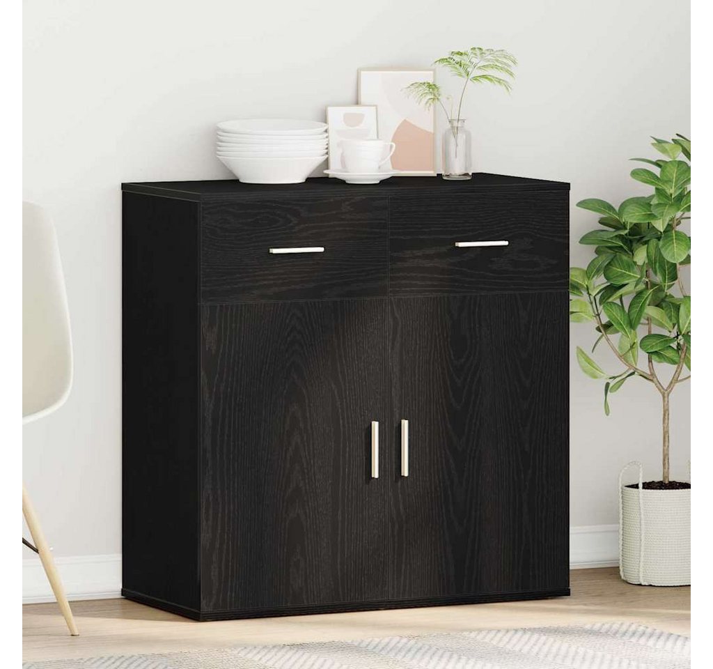 vidaXL Sideboard Sideboard Schwarz Eichen-Optik 78 x 38 x 80 cm Holzwerkstoff (1 St) – Bild 4 von 5
