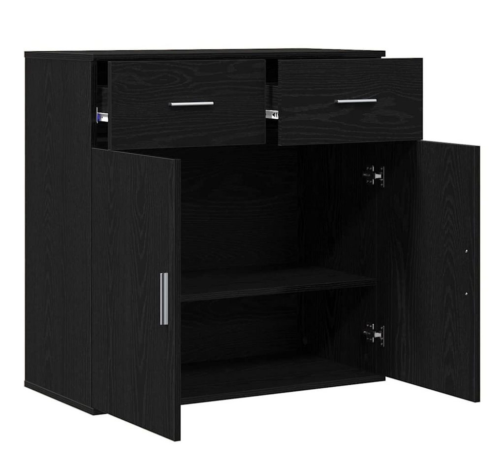 vidaXL Sideboard Sideboard Schwarz Eichen-Optik 78 x 38 x 80 cm Holzwerkstoff (1 St) – Bild 5 von 5