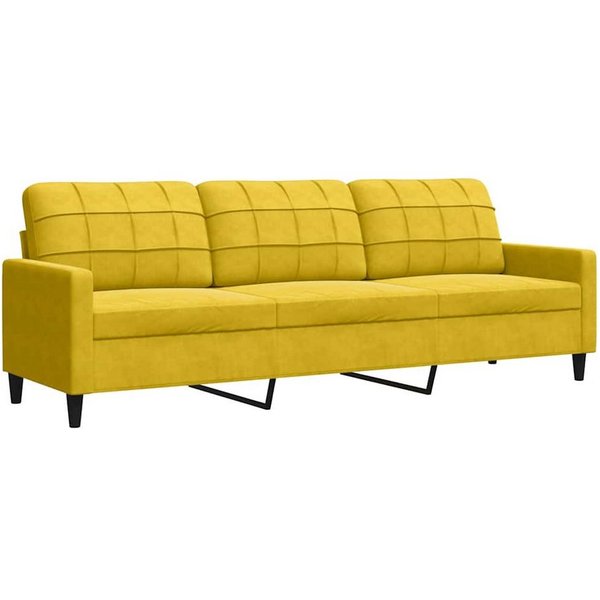 vidaXL Sofa 3-Sitzer-Sofa Gelb 210 cm Samt, 1 Teile