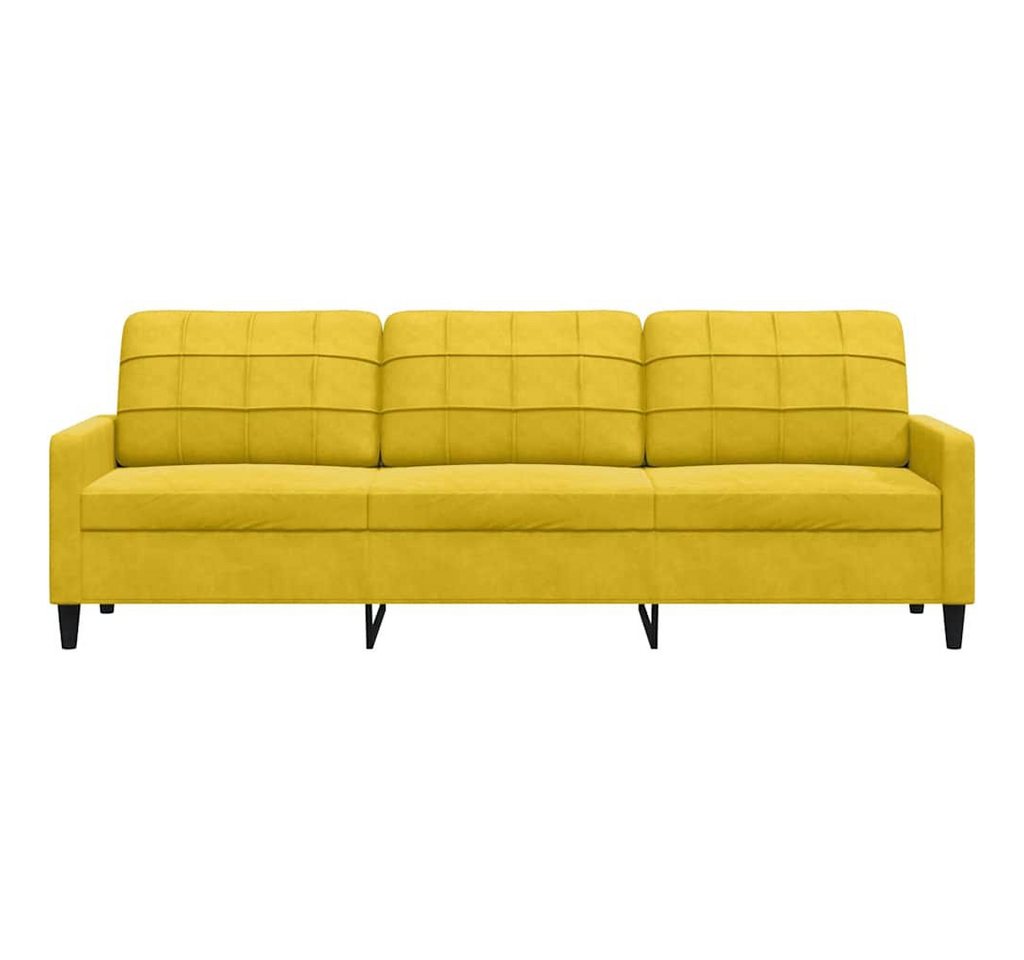 vidaXL Sofa 3-Sitzer-Sofa Gelb 210 cm Samt, 1 Teile – Bild 4 von 5