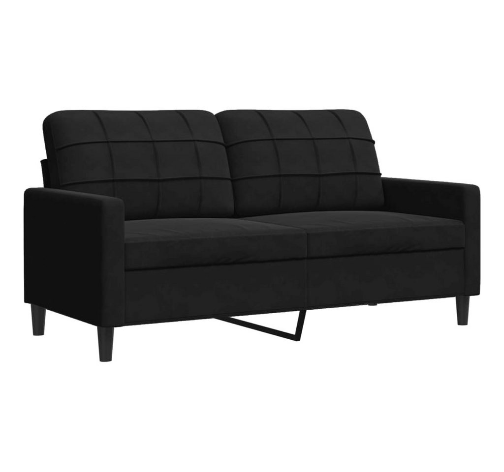 vidaXL Sofa 3-tlg. Sofagarnitur mit Kissen Schwarz Samt, 1 Teile – Bild 5 von 5
