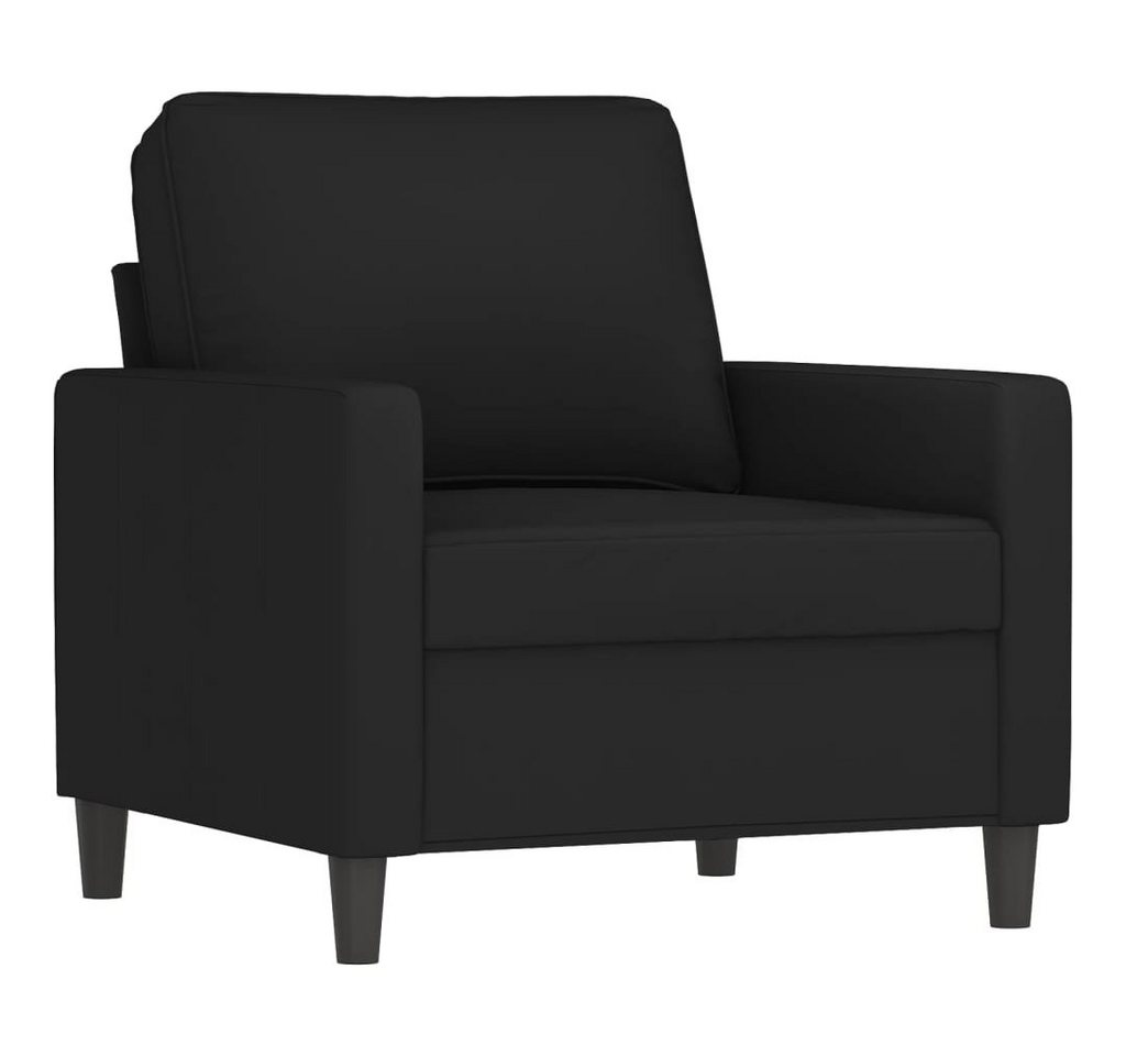 vidaXL Sofa 4-tlg. Sofagarnitur mit Kissen Schwarz Samt, 1 Teile – Bild 3 von 5
