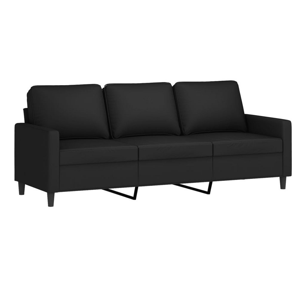 vidaXL Sofa 4-tlg. Sofagarnitur mit Kissen Schwarz Samt, 1 Teile – Bild 5 von 5