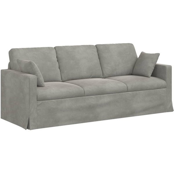 vidaXL Sofa Sofa Hellgrau 198 x 78 x 80 cm Samt, 1 Teile