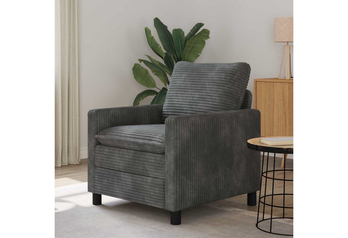 vidaXL Sofa Sofa Hellgrau 76 x 81 x 87,5 cm Polyester, 1 Teile, Sofa Hellgrau 76 x 81 x 87,5 cm Polyester – Bild 2 von 5