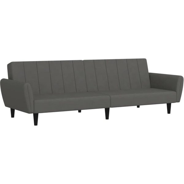 vidaXL Sofa Schlafsofa 2-Sitzer Dunkelgrau Samt, 1 Teile