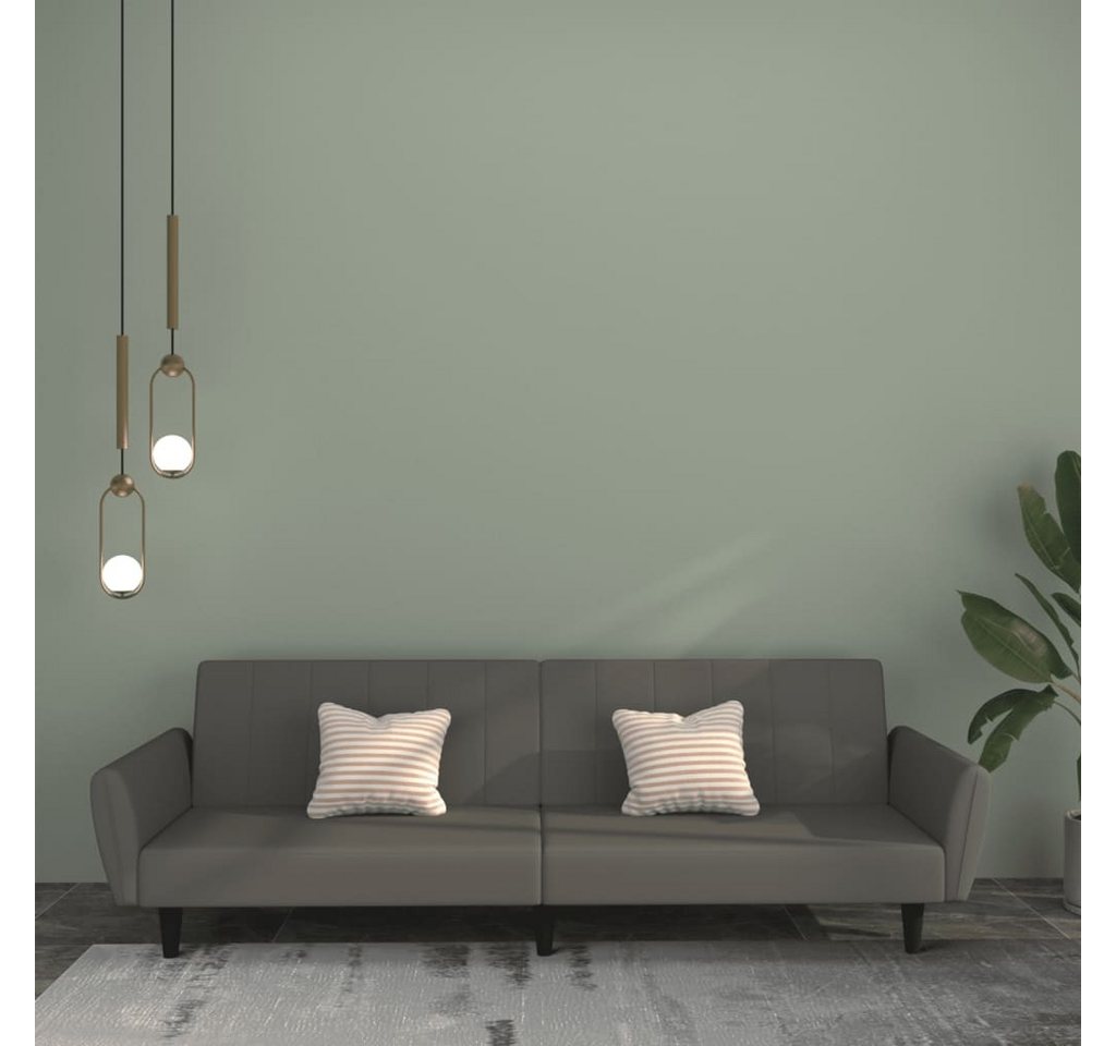 vidaXL Sofa Schlafsofa 2-Sitzer Dunkelgrau Samt, 1 Teile – Bild 2 von 5