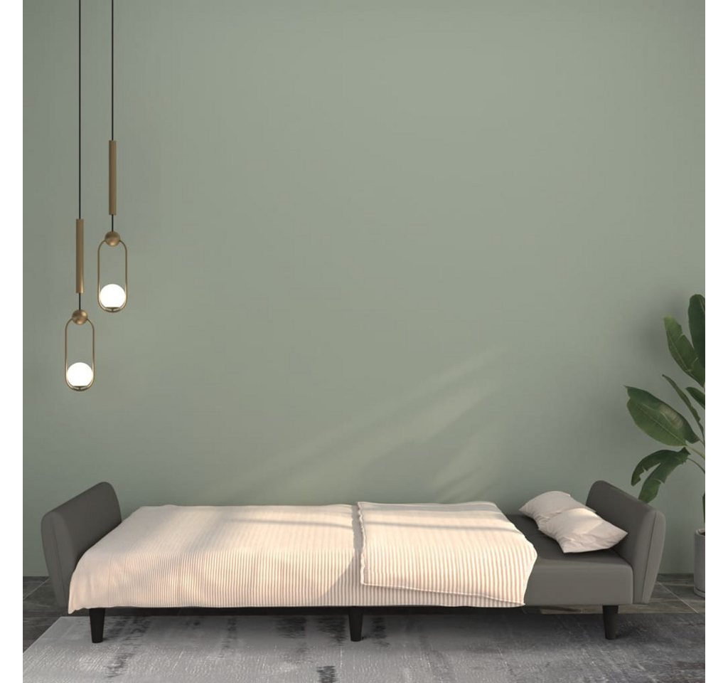 vidaXL Sofa Schlafsofa 2-Sitzer Dunkelgrau Samt, 1 Teile – Bild 3 von 5