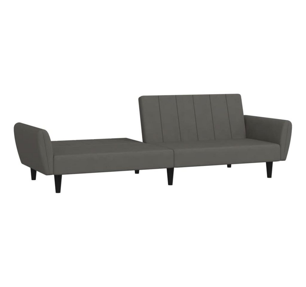 vidaXL Sofa Schlafsofa 2-Sitzer Dunkelgrau Samt, 1 Teile – Bild 4 von 5
