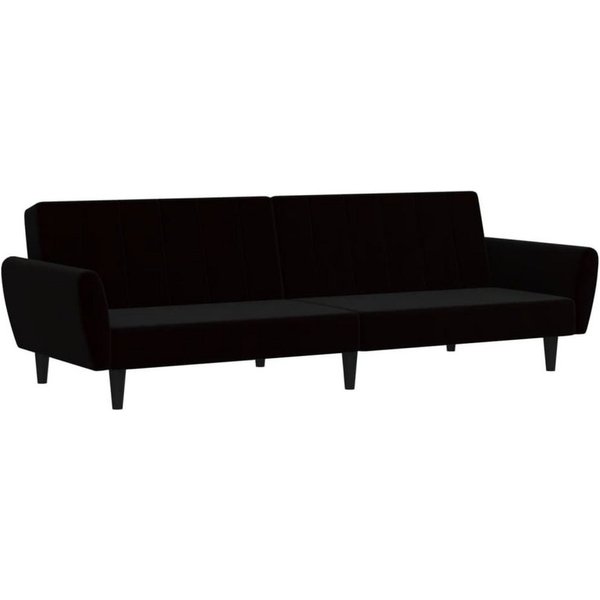 vidaXL Sofa Schlafsofa 2-Sitzer Schwarz Samt, 1 Teile