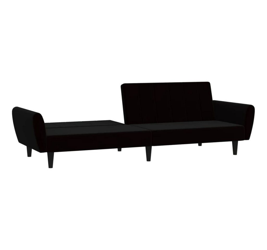 vidaXL Sofa Schlafsofa 2-Sitzer Schwarz Samt, 1 Teile – Bild 4 von 5