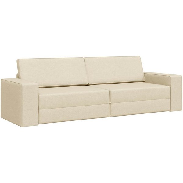 vidaXL Sofa Schlafsofa Creme 245 x 78 x 77 cm Stoff, 1 Teile