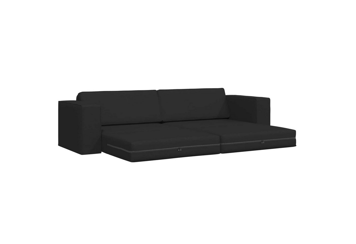vidaXL Sofa Schlafsofa Schwarz 245 x 78 x 77 cm Stoff, 1 Teile – Bild 4 von 5