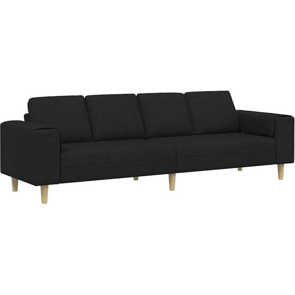 vidaXL Sofa Wohnzimmer Couch Schwarz 250 x 77 x 76 cm Polyester, 1 Teile