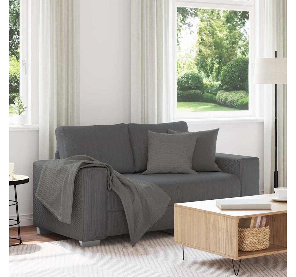 vidaXL Sofa Zweisitzer-Sofa Dunkelgrau 160x77x82 cm Cordstoff, 1 Teile – Bild 2 von 5