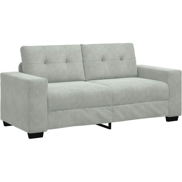 vidaXL Sofa Zweisitzer-Sofa Hellgrau 180x77x82 cm Samt, 1 Teile
