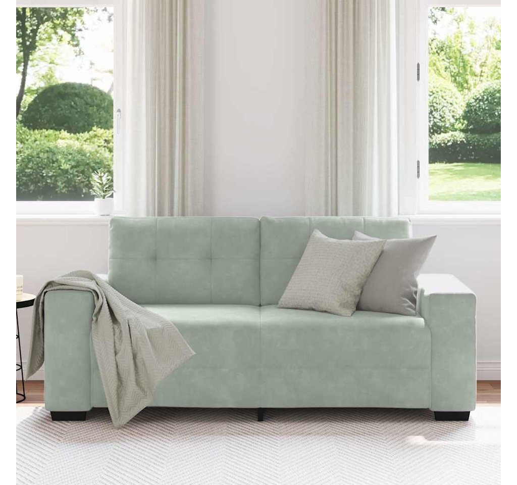 vidaXL Sofa Zweisitzer-Sofa Hellgrau 180x77x82 cm Samt, 1 Teile – Bild 3 von 5