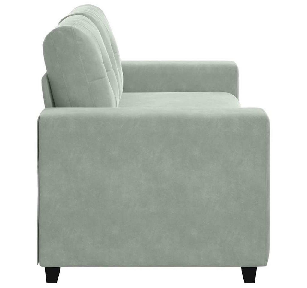 vidaXL Sofa Zweisitzer-Sofa Hellgrau 180x77x82 cm Samt, 1 Teile – Bild 5 von 5