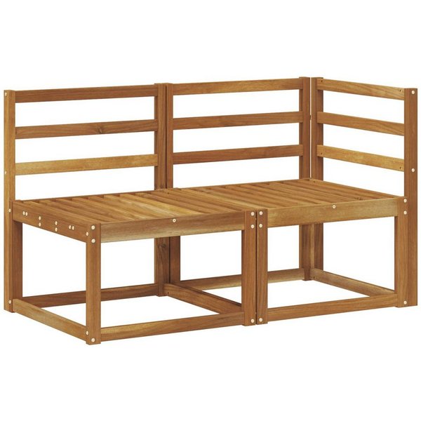vidaXL Sofaelement Outdoor Mittel- und Ecksofa 2 Stück Natur Massivholz (2 St)