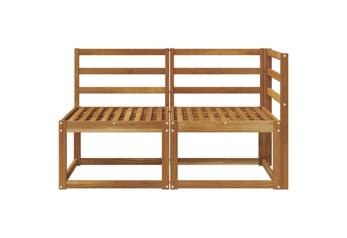 vidaXL Sofaelement Outdoor Mittel- und Ecksofa 2 Stück Natur Massivholz (2 St) – Bild 3 von 5